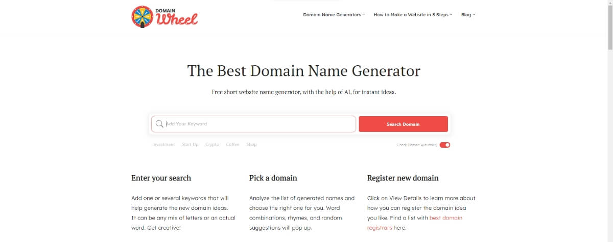 domain-wheel website name generator
