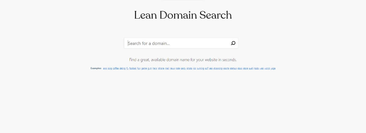 lean-domain-search website name generator