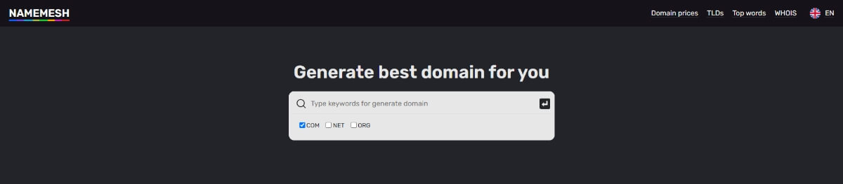namemesh - domain name generator